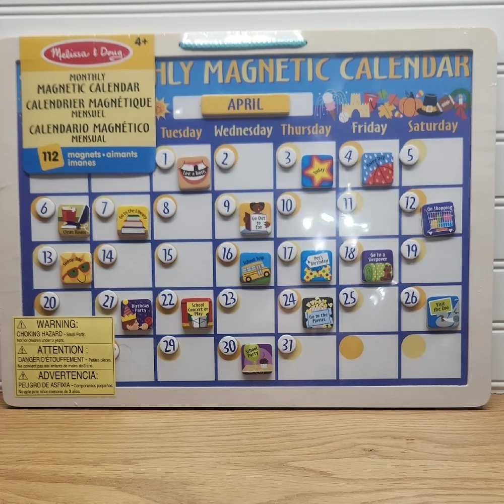 Melissa & Doug Colorful Magnetic Calendar NIP